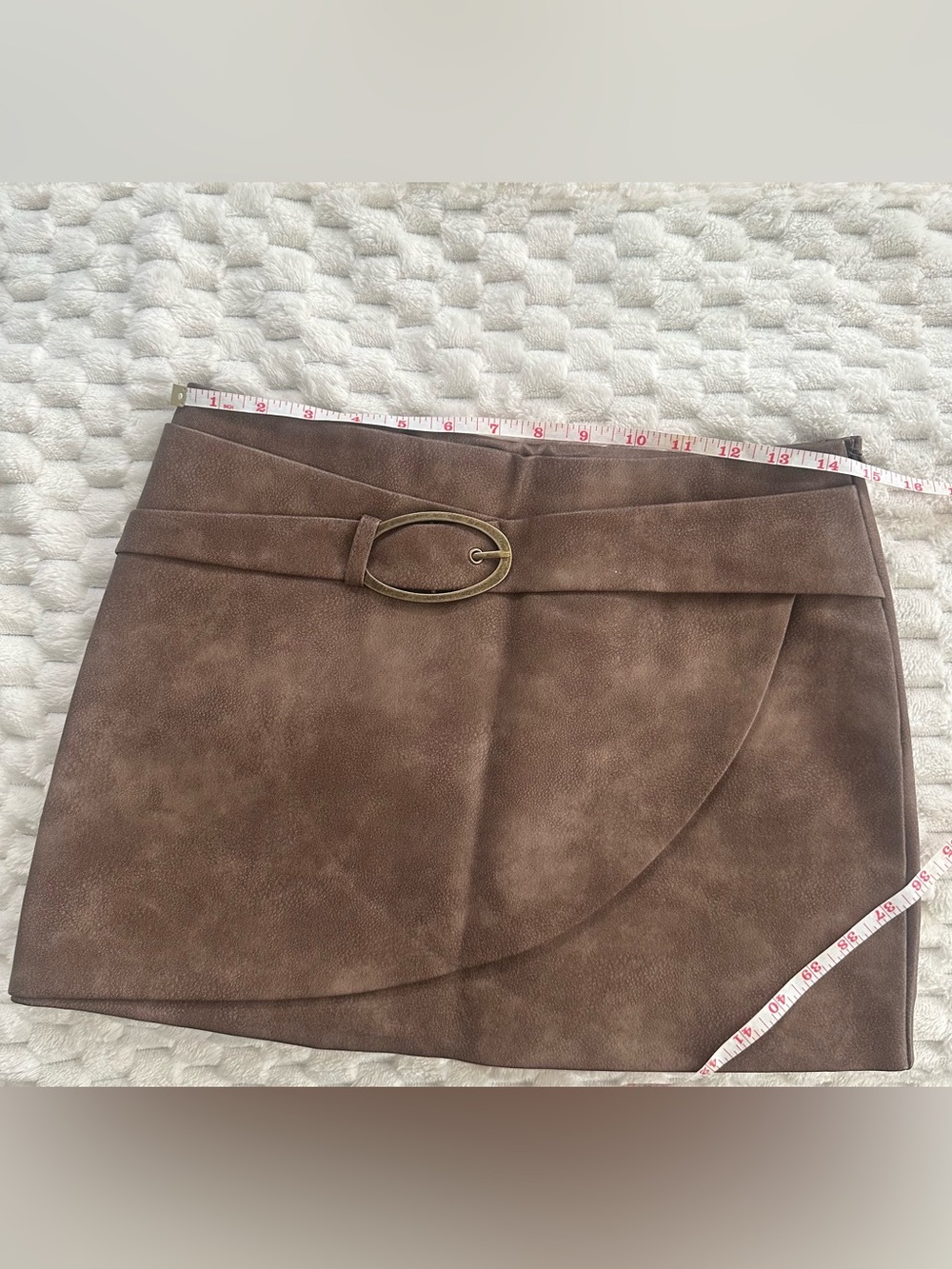Peppermayo Brown Faux Suede Cropped Vest with Gold Buttons - Picture 5 of 6